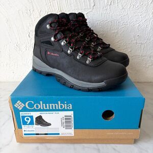 Columbia Newton Ridge Boots Women's 9 Black Leather Lace Up NEW in Box